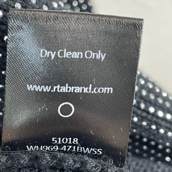 RTA Cardigan Jacket Womens Small Black Rhinestone Studded Open Front Longline - Picture 7 of 15